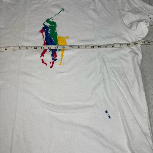 XL White Polo Ralph Lauren Big Pony Splatter T-shirt - Picture 7 of 8